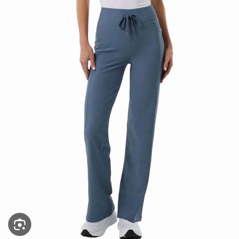 32 Degrees Cool Women's High Rise Ribbed Active Yoga - Blue - XS